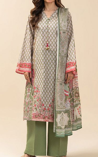 Beechtree Sage/Off White Lawn Suit | Pakistani Lawn Dress in USA- Image 1