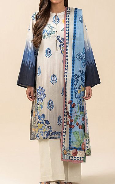 Beechtree Off White/Blue Lawn Suit | Pakistani Lawn Dress in USA- Image 1