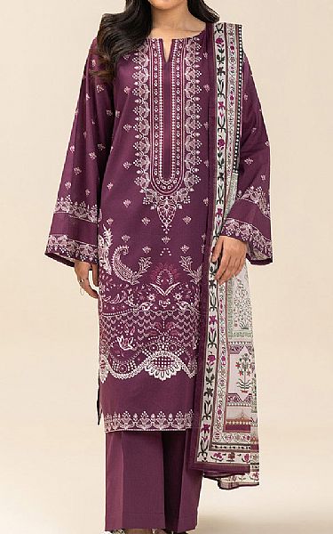 Beechtree Plum Lawn Suit | Pakistani Lawn Dress in USA- Image 1