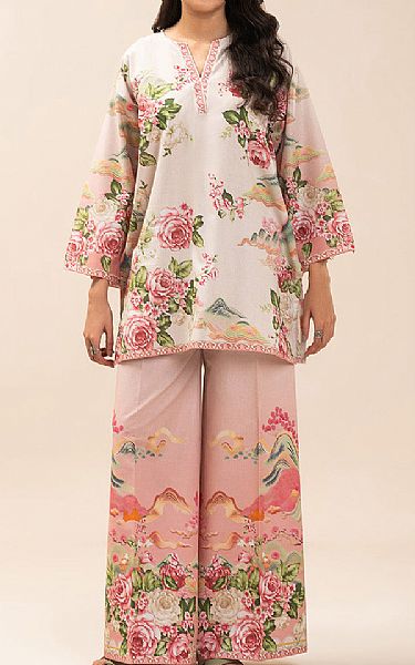 Beechtree Off White/Light Pink Lawn Suit (2 pcs) | Pakistani Lawn Dress in USA- Image 1
