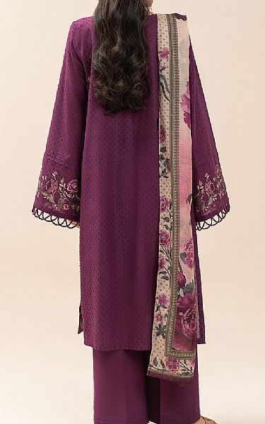 Beechtree Plum Jacquard Suit | Pakistani Lawn Dress in USA- Image 2