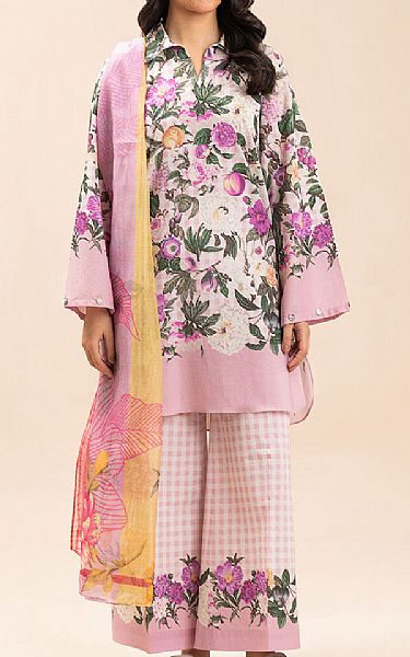 Beechtree Off White/Light Pink Lawn Suit | Pakistani Lawn Dress in USA- Image 1