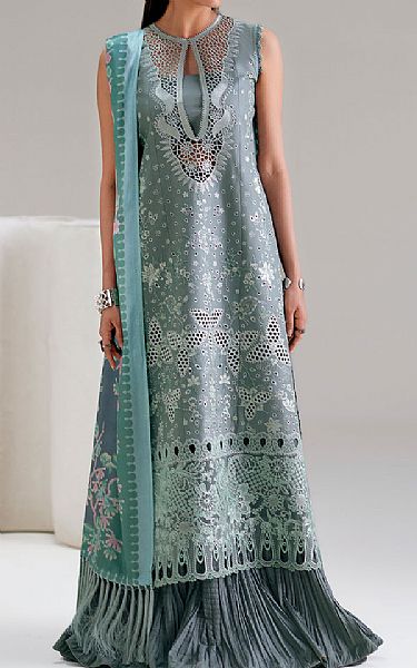 Bin Ilyas Grey Lawn Suit | Pakistani Lawn Dress in USA- Image 1