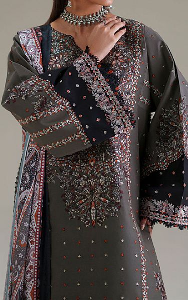 Bin Ilyas Grey/Black Lawn Suit | Pakistani Lawn Dress in USA- Image 2