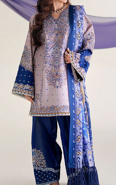 Bin Ilyas Lilac/Blue Lawn Suit | Pakistani Lawn Dress in USA- Image 1