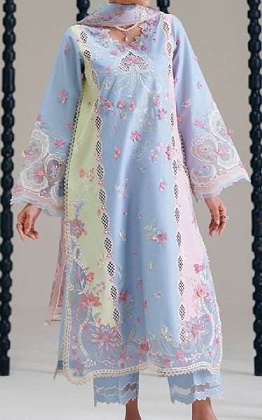 Bin Ilyas Baby Blue Lawn Suit | Pakistani Lawn Dress in USA- Image 1