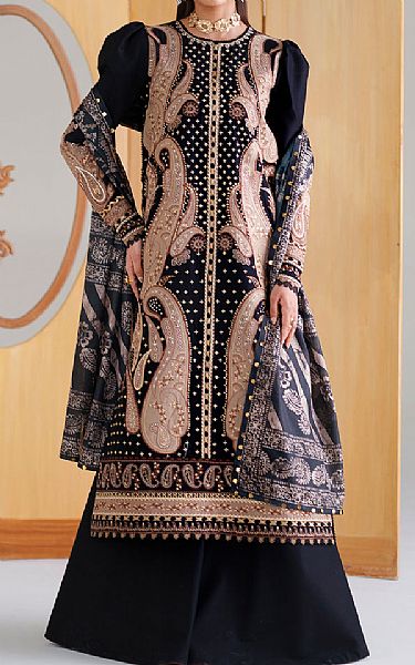 Bin Ilyas Black Lawn Suit | Pakistani Lawn Dress in USA- Image 1