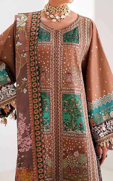 Bin Ilyas Brown Lawn Suit | Pakistani Lawn Dress in USA- Image 2