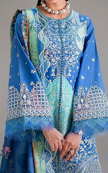 Bin Ilyas Turquoise/Blue  Lawn Suit | Pakistani Lawn Dress in USA- Image 2