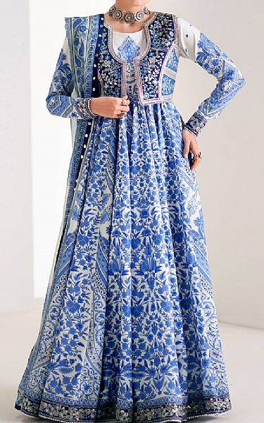 Bin Ilyas Blue Lawn Suit | Pakistani Lawn Dress in USA- Image 1