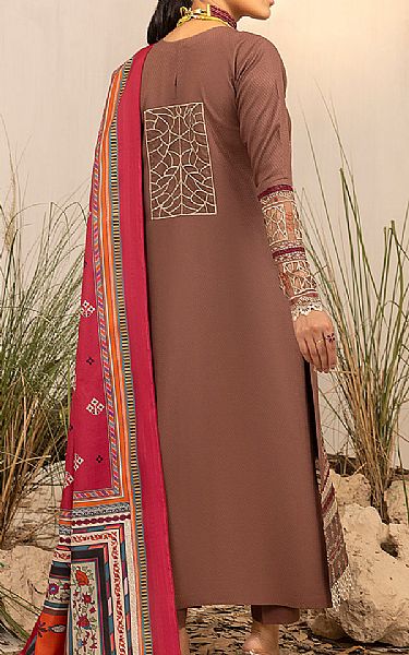 Bin Ilyas Rose Taupe Dobbi Suit | Pakistani Winter Dresses- Image 2