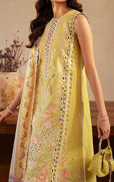 Bin Ilyas Yellow Lawn Suit | Pakistani Lawn Dress in USA- Image 2