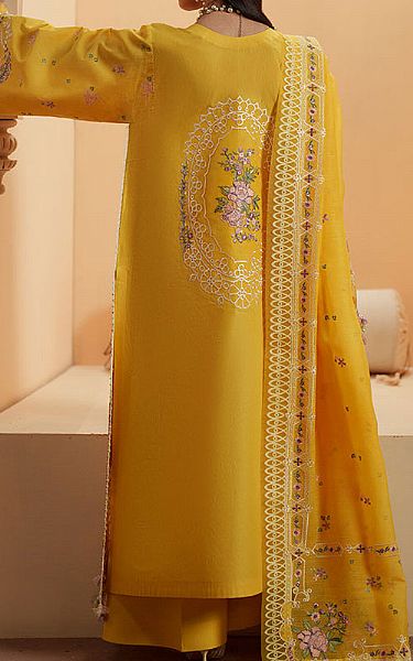 Bin Ilyas Yellow Lawn Suit | Pakistani Lawn Dress in USA- Image 2