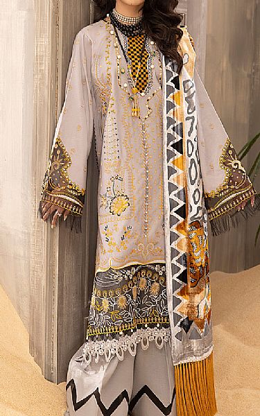 Bin Ilyas Foggy Grey Kotrai Suit | Pakistani Winter Dresses- Image 1