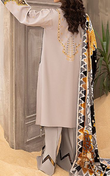 Bin Ilyas Foggy Grey Kotrai Suit | Pakistani Winter Dresses- Image 2