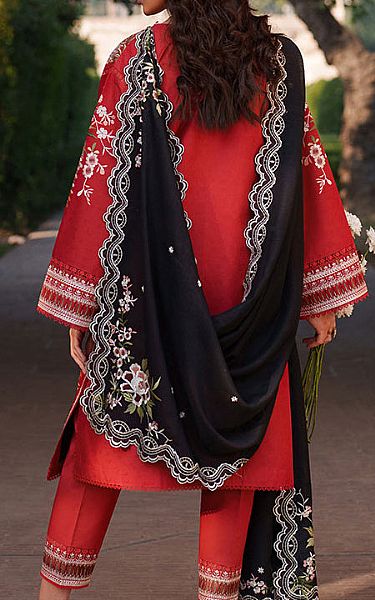 Bin Ilyas Red Lawn Suit | Pakistani Lawn Dress in USA- Image 2