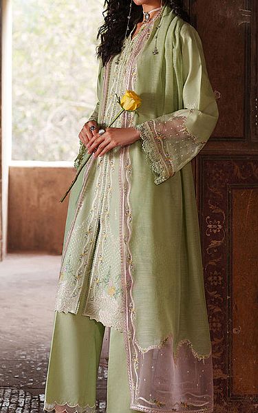 Bin Ilyas Mint Green Lawn Suit | Pakistani Lawn Dress in USA- Image 2