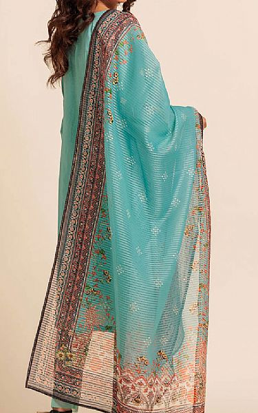 Bonanza Turquoise Cambric Suit | Pakistani Lawn Dress in USA- Image 2