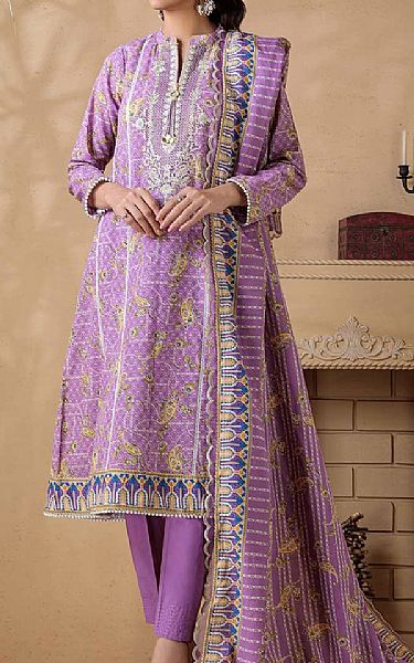 Bonanza Heliotrope Purple Khaddar Suit | Pakistani Dresses in USA- Image 1