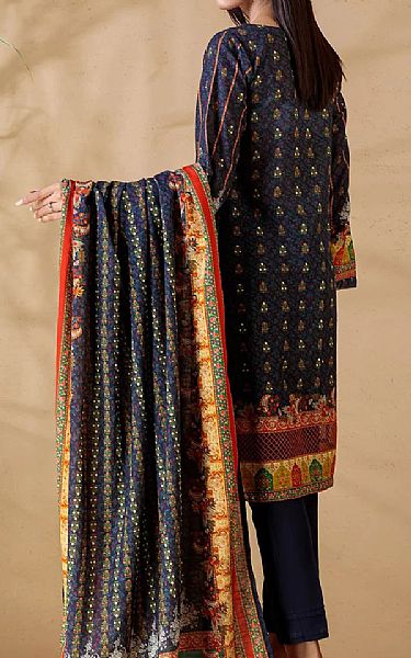 Bonanza Navy Blue Khaddar Suit | Pakistani Dresses in USA- Image 2