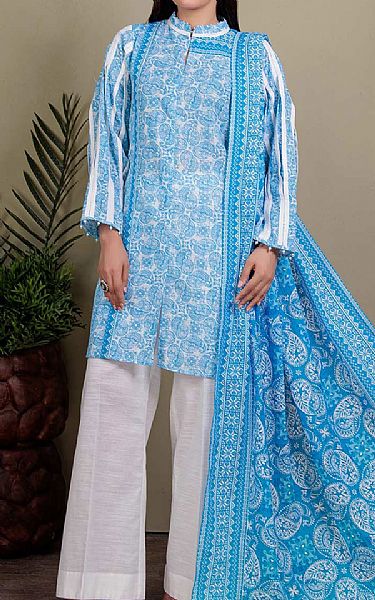 Bonanza Turquoise Khaddar Suit | Pakistani Dresses in USA- Image 1