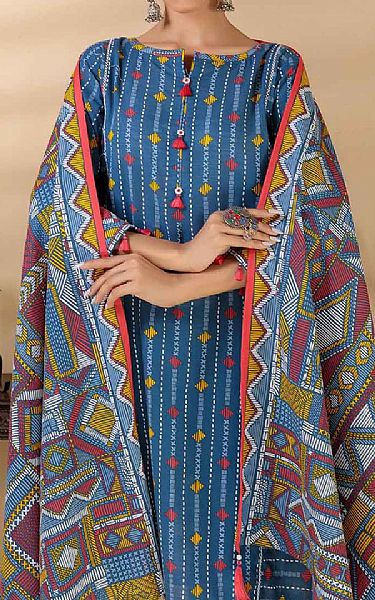 Bonanza Teal Blue Khaddar Suit | Pakistani Dresses in USA- Image 2