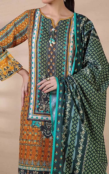 Safety Orange Khaddar Suit | Bonanza Pakistani Winter Dresses