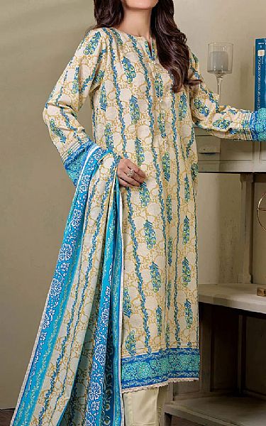 Bonanza Off-white Khaddar Suit | Pakistani Winter Dresses- Image 2