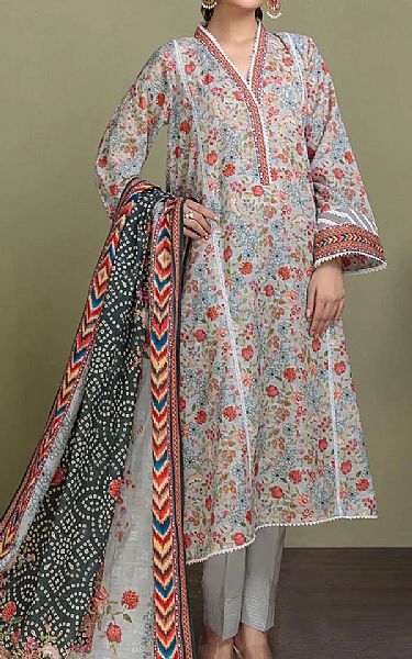 Bonanza Light Grey Khaddar Suit | Pakistani Dresses in USA- Image 1