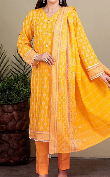 Bonanza Orange Khaddar Suit | Pakistani Dresses in USA- Image 1