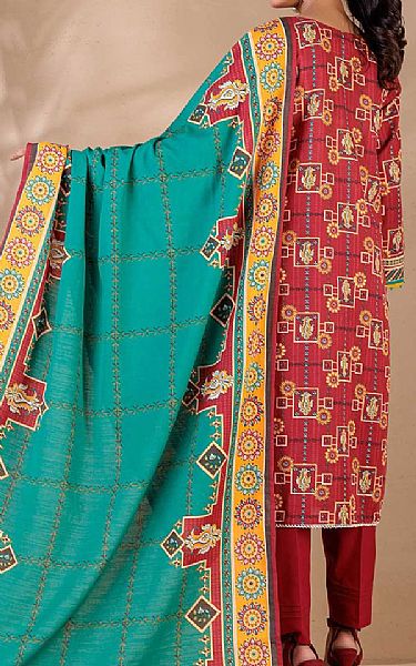 Bonanza Red Khaddar Suit | Pakistani Winter Dresses- Image 2