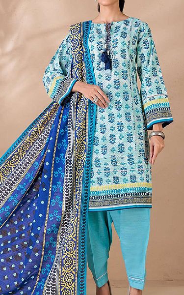 Bonanza Light Turquoise Khaddar Suit | Pakistani Winter Dresses- Image 1