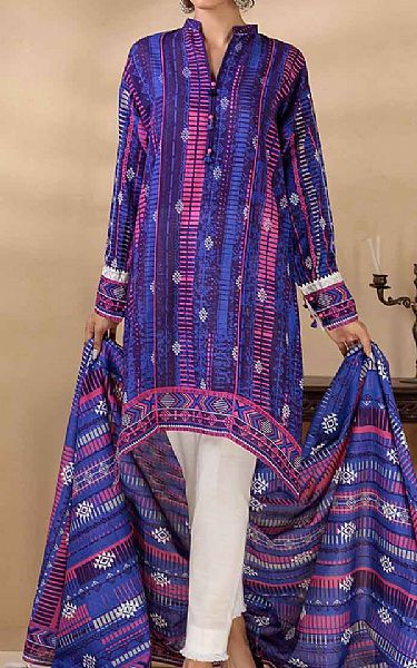 Bonanza Iris Purple Khaddar Suit | Pakistani Winter Dresses- Image 1