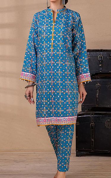 Bonanza Turquoise Khaddar Suit (2 Pcs) | Pakistani Dresses in USA- Image 1