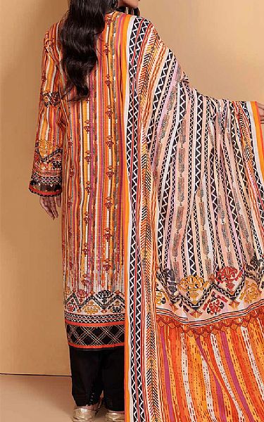 Bonanza Orange/White Khaddar Suit (2 Pcs) | Pakistani Dresses in USA- Image 2