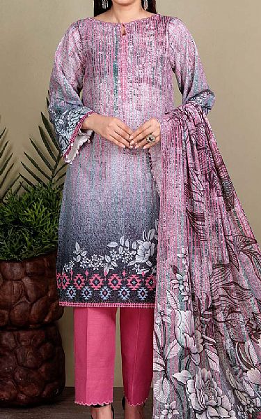 Bonanza Light Pink/Grey Khaddar Suit | Pakistani Dresses in USA- Image 1