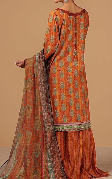 Bonanza Safety Orange Lawn Suit | Pakistani Lawn Suits- Image 2