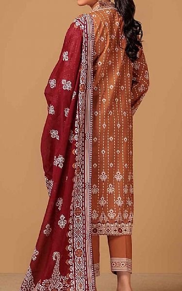 Bonanza Brown Cambric Suit | Pakistani Lawn Suits- Image 2