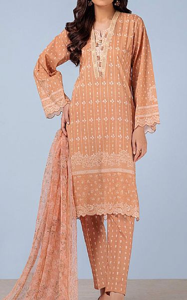 Bonanza Pinkish Tan Lawn Suit | Pakistani Lawn Suits- Image 1