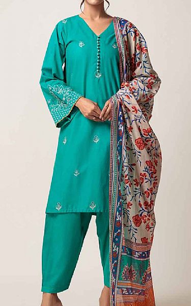 Bonanza Teal Lawn Suit | Pakistani Lawn Suits- Image 1