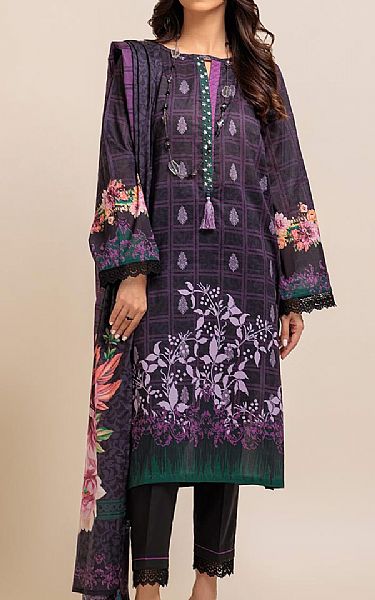 Bonanza Purple Taupe Lawn Suit | Pakistani Lawn Suits- Image 1