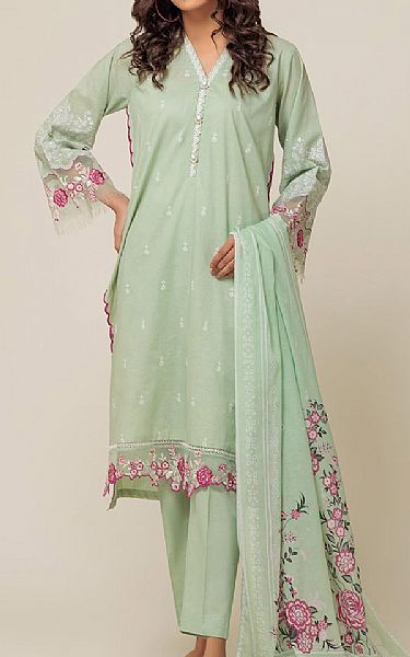 Bonanza Light Green Cambric Suit | Pakistani Lawn Suits- Image 1