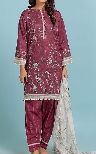Bonanza Dark Rose Lawn Suit | Pakistani Lawn Suits- Image 1