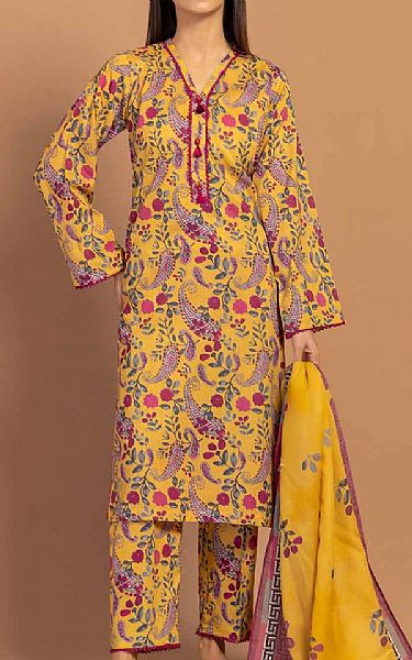 Bonanza Mustard Lawn Suit | Pakistani Lawn Suits- Image 1