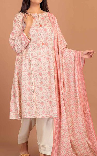 Bonanza Off White/Pink Lawn Suit | Pakistani Lawn Suits- Image 1