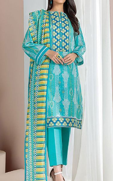 Bonanza Cyan Lawn Suit | Pakistani Dresses in USA- Image 1