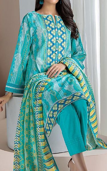 Bonanza Cyan Lawn Suit | Pakistani Dresses in USA- Image 2