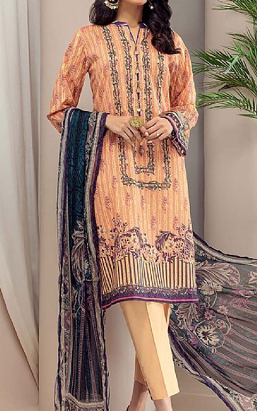 Peach Lawn Suit | Pakistani Dresses in USA