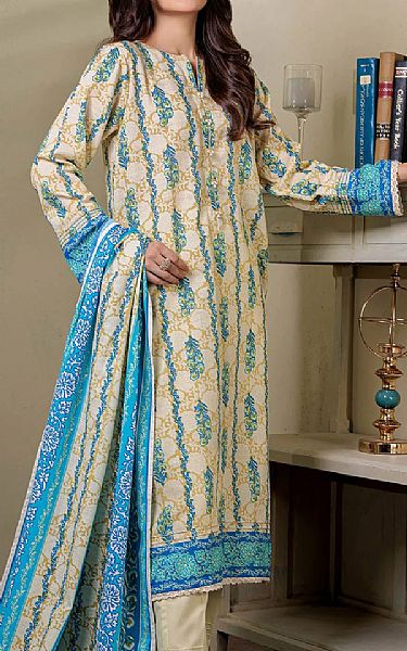 Bonanza Cream Khaddar Suit | Pakistani Winter Dresses- Image 2