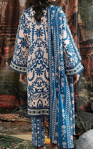 Bonanza White/Blue Lawn Suit | Pakistani Lawn Dress in USA- Image 2